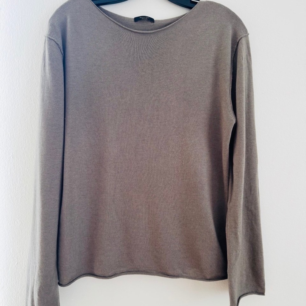 Massimo Dutti Taupe Long Sleeve Top